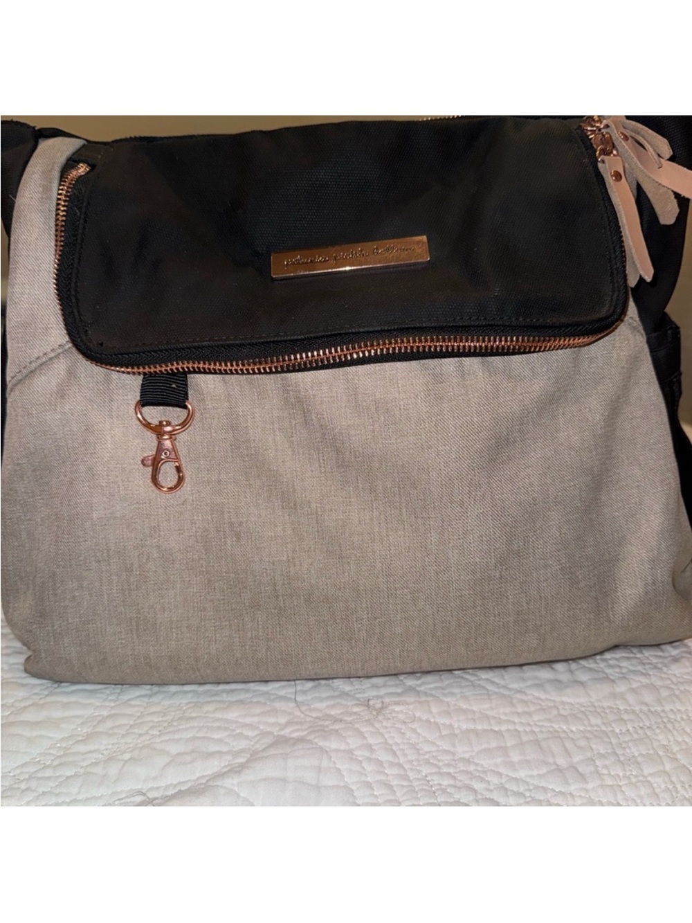 Petunia Pickle Bottom Diaper Bag Backpack Black Rose Gold Convertible Baby Bag - Picture 3 of 10